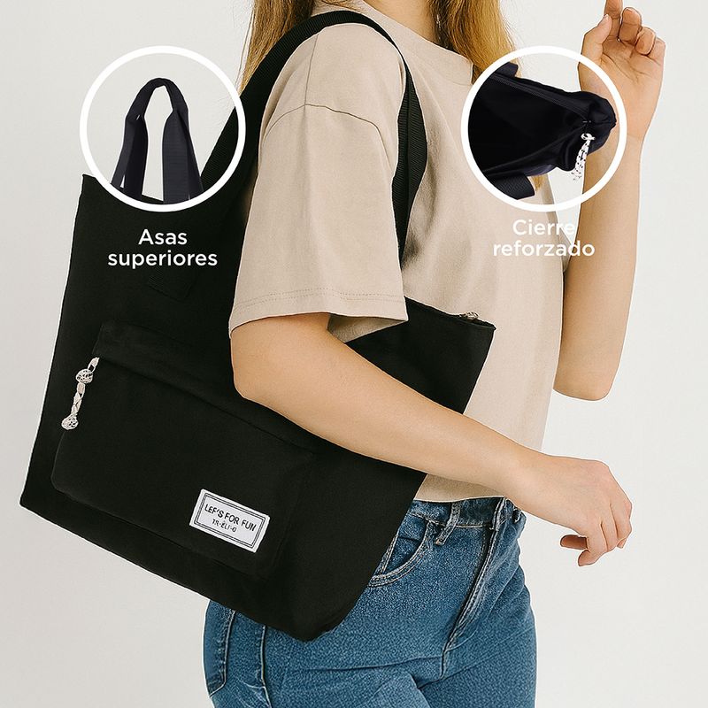 Bolso-De-Hombro-Life-Is-For-Fun-Textil-Negro-30x42-cm-5-32003