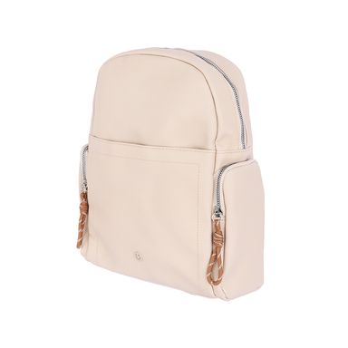 Mochila Casual Sintética Beige 27x30 cm