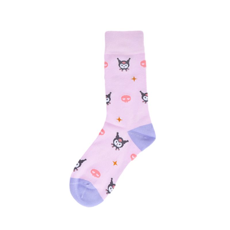 Calcetines-Para-Mujer-Sanrio-Kuromi-55-Algod-n-38-Poli-ster-4-Poliamida-3-Elastano-Lilas-24-26-1-21184