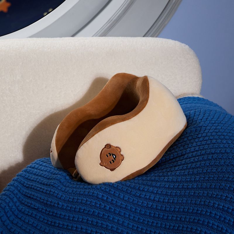 Almohada-De-Viaje-Con-Borde-Levantado-BT21-Shooky-Colecci-n-Baby-Memory-Foam-Caf-2-31553
