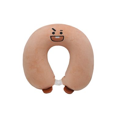 Almohada De Viaje BT21 Shooky Memory Foam Textil Café 32x30 cm