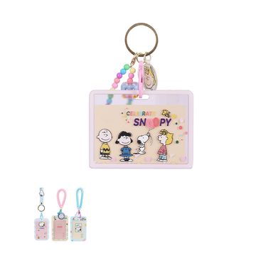 Porta Credencial Snoopy Sintético Multicolor 7.2x11 cm