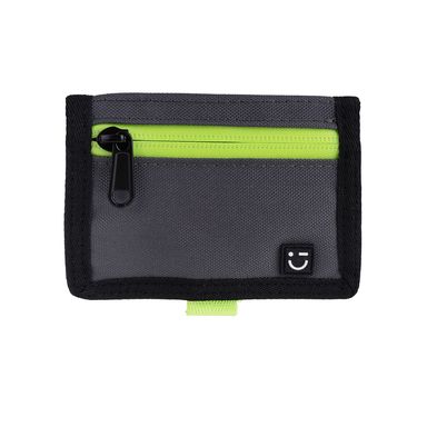 Cartera Para Hombre Bifold Textil Gris 12x9 cm