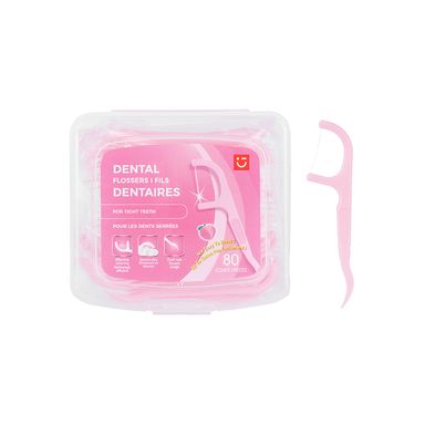 Paquete Hilos Dentales En Arco Desechables Durazno 80 Piezas