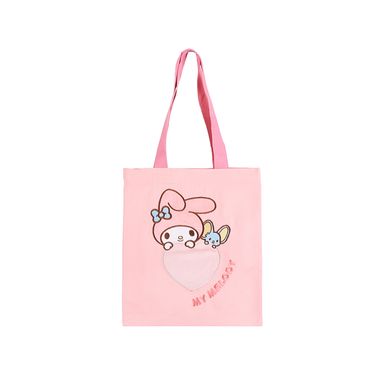 Bolsa De Compras Sanrio My Melody Bordada Textil Rosa 34x38 cm