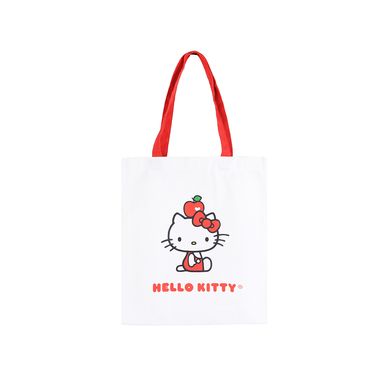 Bolsa De Compras Sanrio Hello Kitty Textil Blanca 34x38 cm