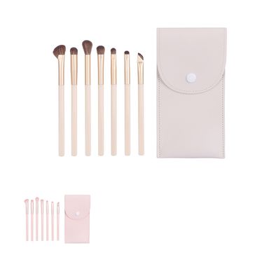 Kit Brochas De Maquillaje Con Funda Sintéticas 7 Piezas