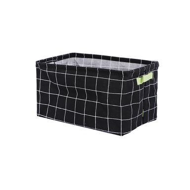 Cesta De Almacenamiento Plegable Black & White Textil Negra 36x26x22 cm