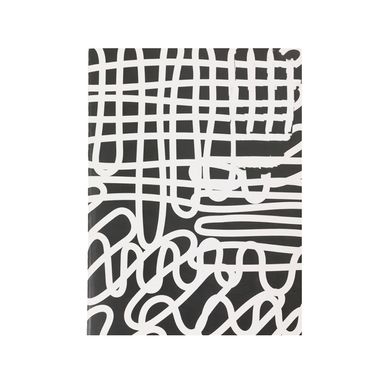 Libreta Pasta Suave Black & White Negra Rayas