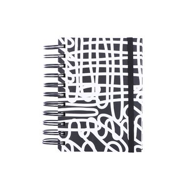 Libreta De Espiral Estampado Líneas Black & White 14.5x10.3 cm Rayas 158 Hojas