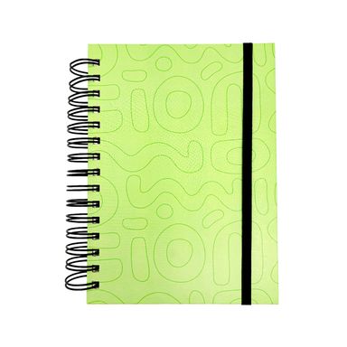 Libreta De Espiral Pasta Dura Black & White Verde Rayas