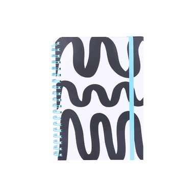 Libreta De Espiral Estampado Líneas Black & White 24.5x16.8 cm Rayas 100 Hojas