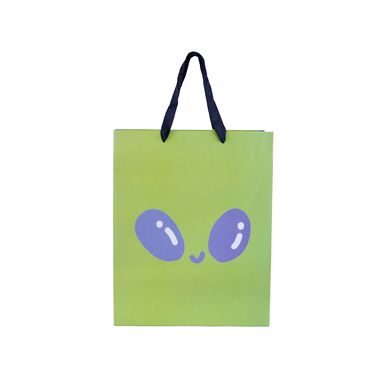 Bolsa De Regalo Vania Bachur Alíen Papel Verde 26x12x32 cm
