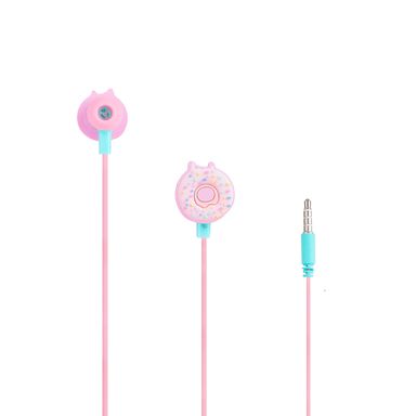 Audífonos De Cable Con Estuche Mis Pastelitos Unicornio Sintéticos Rosas 3.5 mm