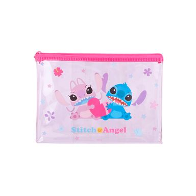 Lapicera Disney Stitch & Ángel Sintética Rosa 20x14.5 cm