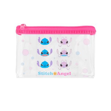 Lapicera Disney Stitch & Ángel Sintética Transparente 20x10 cm