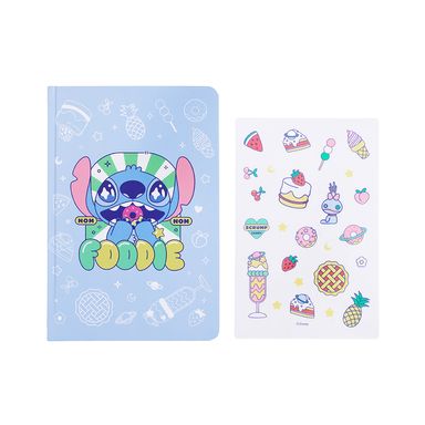 Libreta Disney Stitch Pasta Dura Azul 14x20.5 cm Rayas 80 Hojas