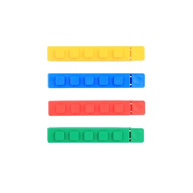 Set Pinzas De Sellado Tipo Bloques De Construcción Sintéticos Multicolor 4 Piezas