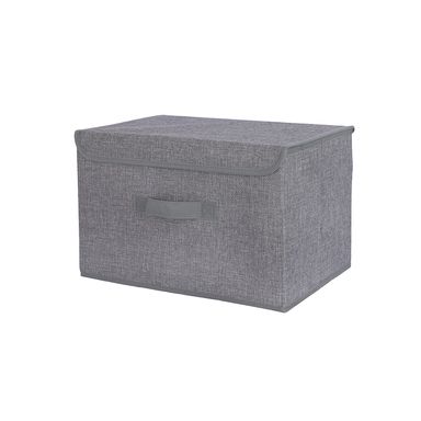 Organizador Con Tapa Plegable Textil Gris 38x26x25 cm