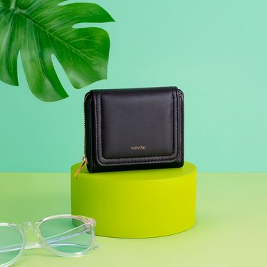 Cartera Para Mujer Con Monedero Sintética Negra