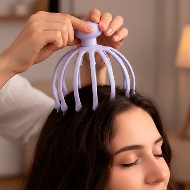 Masajeador De Cabeza Rodillos Giratorios Sintético 18 cm Diseño Aleatorio