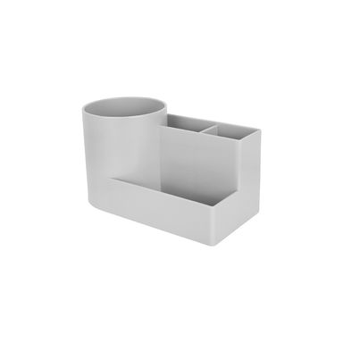 Organizador De Escritorio Sintético Gris 16x9.5x8 cm