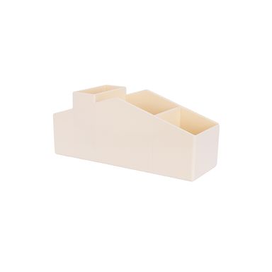 Organizador De Escritorio Tipo Portalápices Sintético Beige 22x7.7x9.2 cm