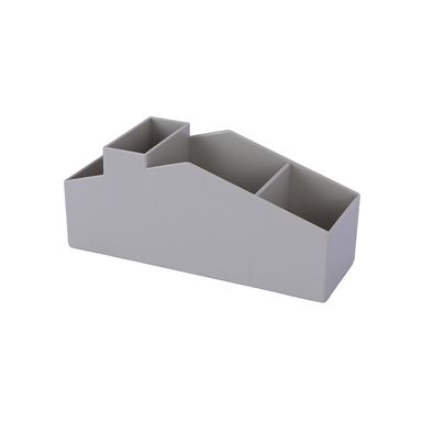 Organizador De Escritorio Con Secciones Sintético Gris 21.5x9x7.5 cm