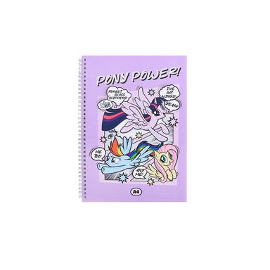 Libreta De Espiral My Little Pony Pasta Suave Morada 21x29.6 cm Rayas 60 Hojas