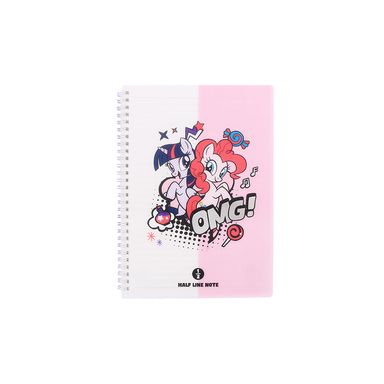 Libreta De Espiral My Little Pony Pasta Suave Bicolor 17.4x24.6 cm Rayas 80 Hojas
