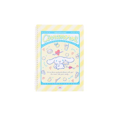Libreta Con Espiral Sanrio Cinnamoroll Amarilla 21x29.6 cm Rayas 60 Hojas