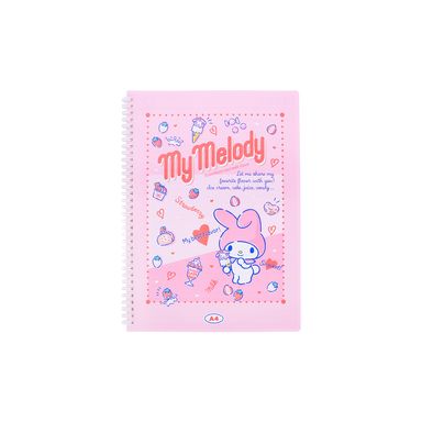 Libreta Con Espiral Sanrio My Melody Rosa 21x29.6 cm Rayas 60 Hojas