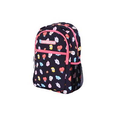 Mochila Casual BT21 Textil Negra 29x12x42 cm