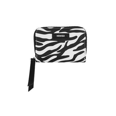 Cartera Para Mujer Estampado Animal Print Sintética Blanca 11x8x3 cm