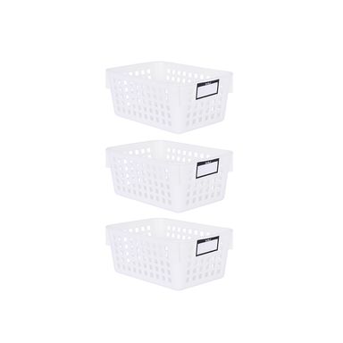 Set Mini Cesta De Almacenamiento Sintéticas Blancas 3 Piezas