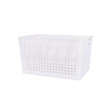 Cesta De Almacenamiento Sintética Blanca 27x27x14.4 cm