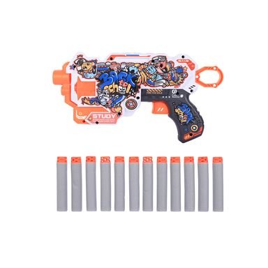 Pistola De juguete Tiro Con Dardos Graffiti Sintética Blanca 12 Piezas