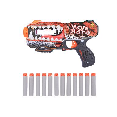 Pistola De juguete Tiro Con Dardos Monstruo Graffiti Sintética Naranja 12 Piezas
