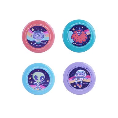 Set Pines Decorativos Vania Bachur Espacio De Lata Metálicos 4 Piezas