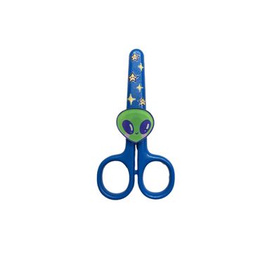 Tijeras Escolares Vania Bachur Alíen Con Funda Acero Inoxidable Azules