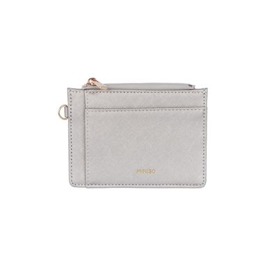 Monedero Champagne Gold Sintético Plateado 12x9x1 cm