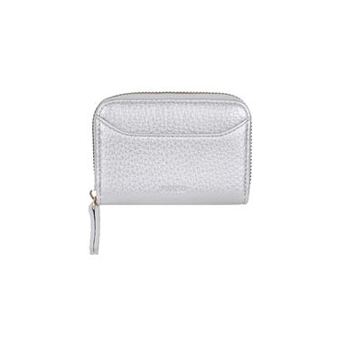 Monedero Rectangular Sintético Plateado 11x2x8 cm