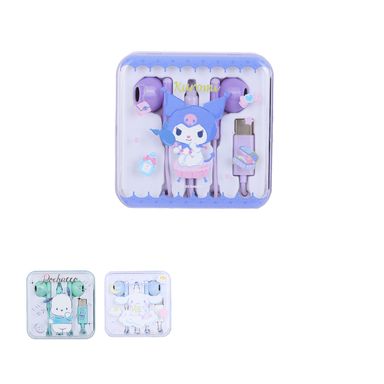 Audífonos De Cable Con Estuche Sanrio Tipo C 120 cm Diseño Aleatorio