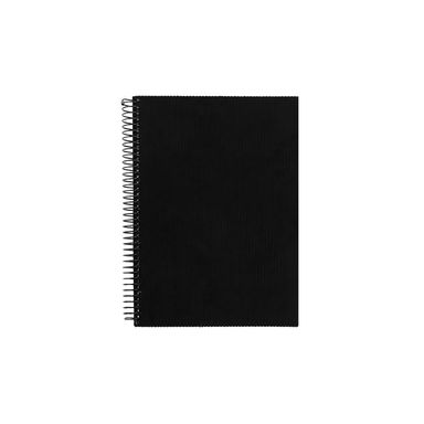 Libreta De Espiral Pasta Dura Minimalism Black Negra 17.6x25 cm Rayas 80 Hojas