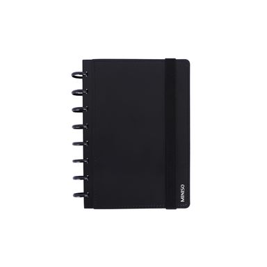 Libreta De Espiral Pasta Dura Minimalism Black Negra 14.8x21 cm Rayas 140 Hojas