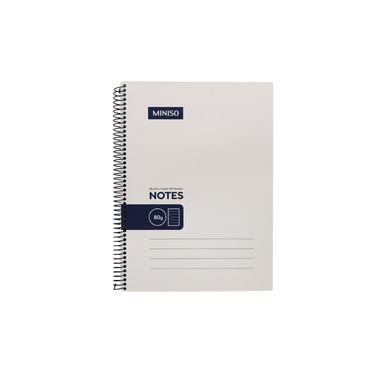 Libreta De Espiral Pasta Dura Beige 21x29.5 cm Rayas 88 Hojas