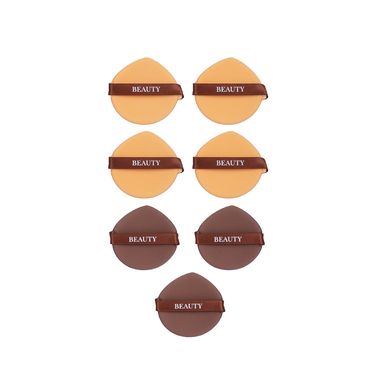 Set Esponjas De Maquillaje Tipo Puff Tipo Puff Café 8.7x6.6 cm 7 Piezas