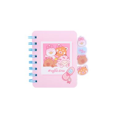Libreta De Espiral Pasta Suave Mini Family Rosa 8.7x11.2 cm Rayas 80 Hojas