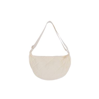 Bolso De Hombro Textil Beige 42x12x21