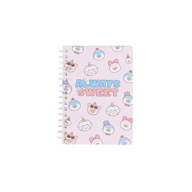 Libreta De Espiral Pasta Dura Mini Family Beige 14.8x21 cm Rayas 72 Hojas